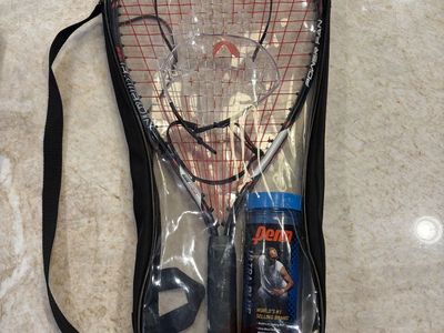 Ektelon PowerFan 1100 Revenge Triple Threat racquetball racquet+case+goggles+balls