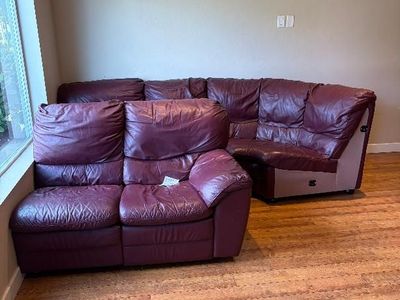 Free Leather Sectional Sofa and fabric sofa for pickup