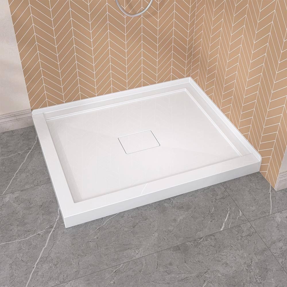 42" x 34" Corner Shower Base, White