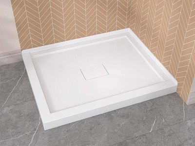 42" x 34" Corner Shower Base, White
