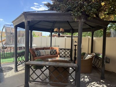 Outdoor Patio Furniture Set - Curved Sofa, Chairs, Coffee Table