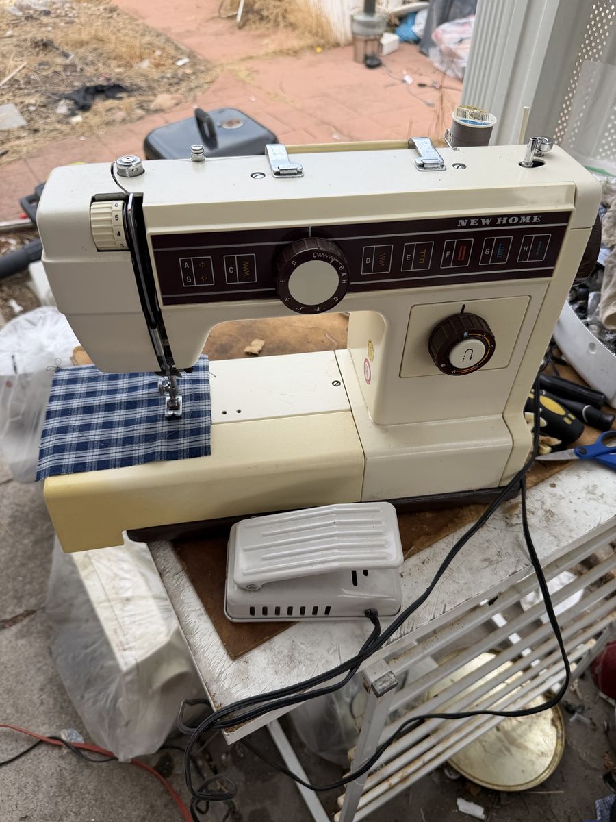 Vintage New Home Electric Sewing Machine with Foot Pedal