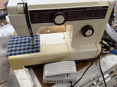 Vintage New Home Electric Sewing Machine with Foot Pedal