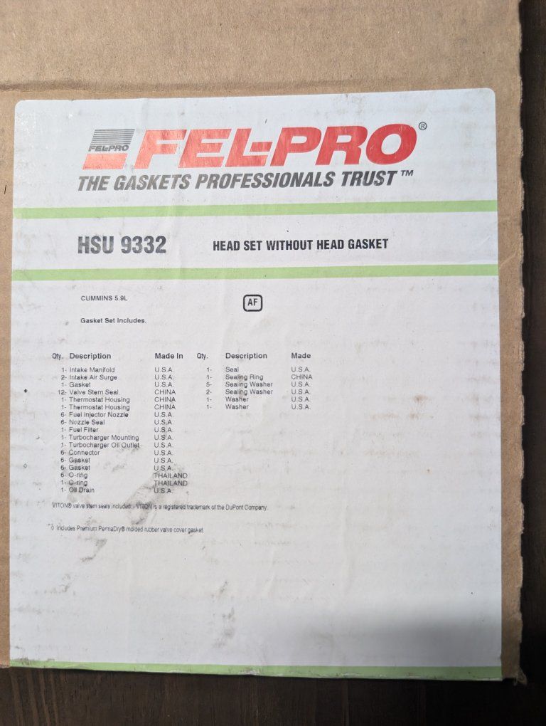 Fel-Pro Head Set and Gasket for 5.9L Cummins