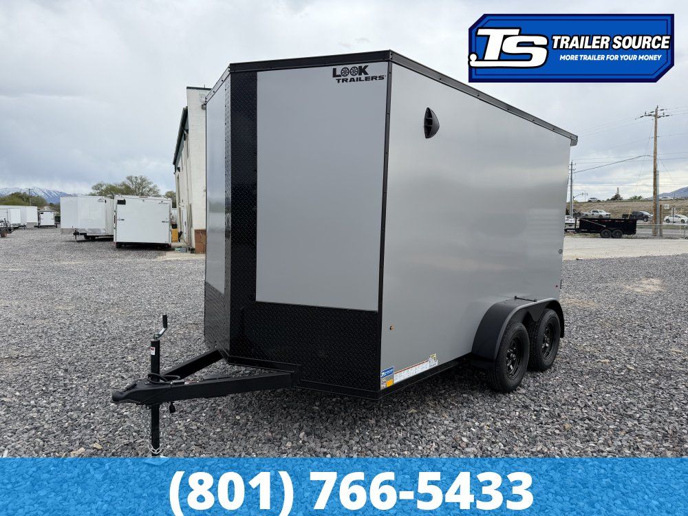7x12 Look ST DLX Enclosed Cargo Trailer - 7'0" Interior - 7K GVWR - .080 PolyCor, Black Out Package, Rear Spoiler w/ Load Lights