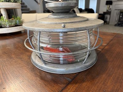 NEW OUTDOOR / INDOOR SILVER FLUSHMOUNT CLEAR GLASS CHANDELIER LIGHT
