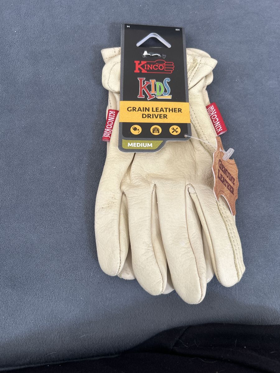 Kinco Kids Grain Leather Driver Gloves - Medium