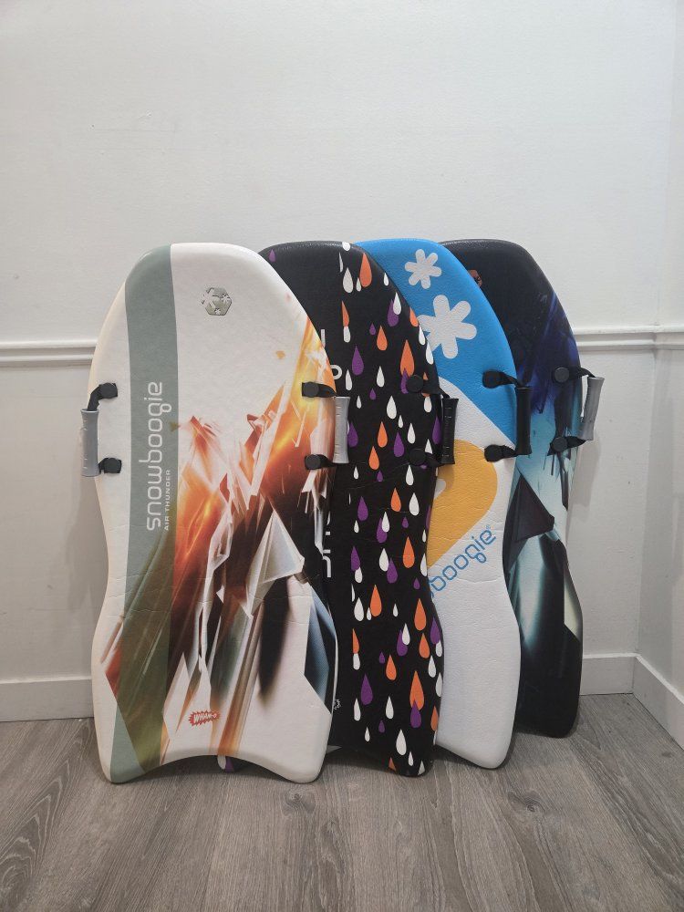 Family pk of 4 Wham-O SnowBoogie Sleds – 39" Kids Snow Foam Boards (Great Condition)