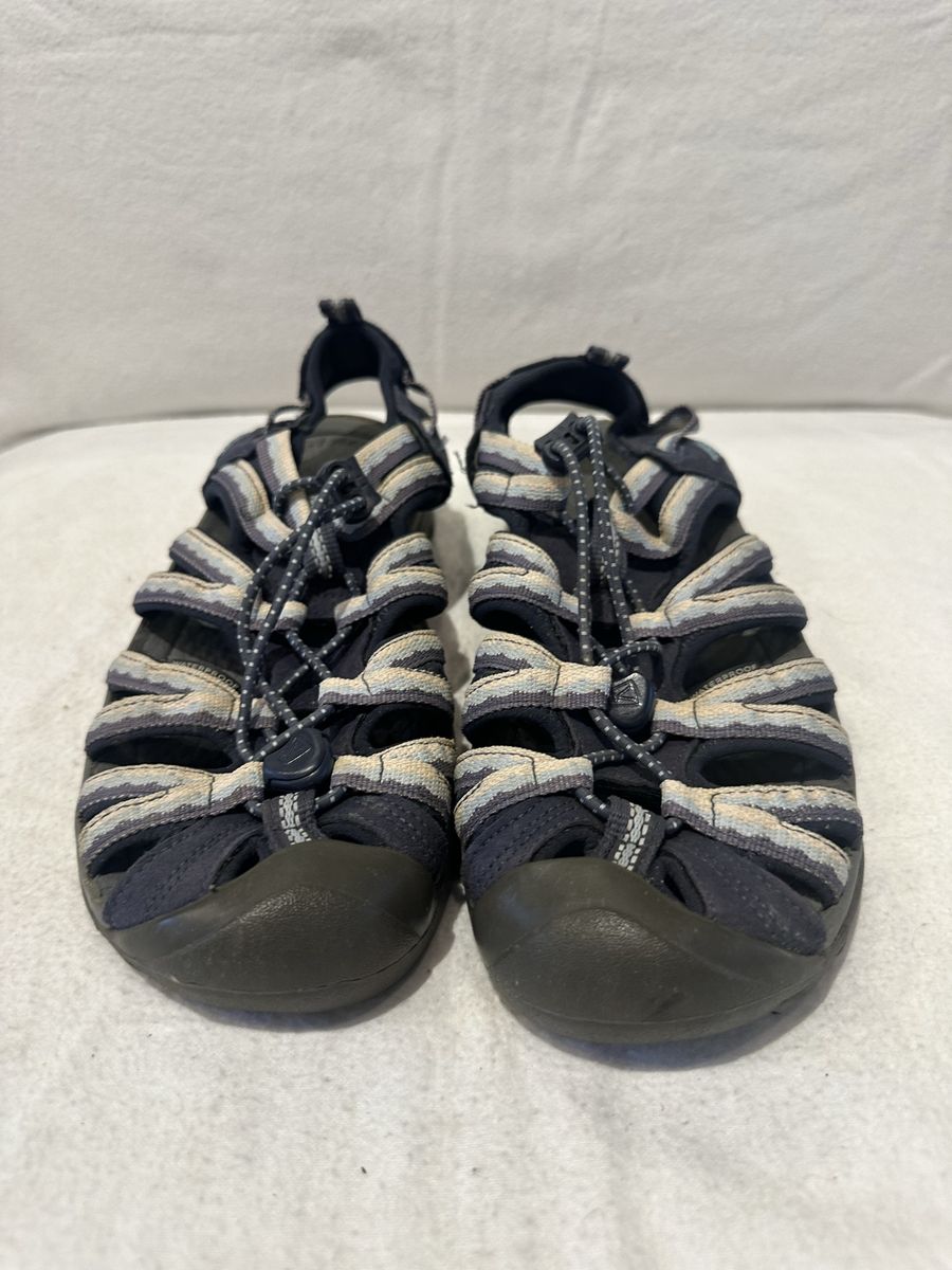 Keen women’s size 8, navy stripe slim style, hiking sandals