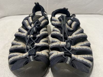 Keen women’s size 8, navy stripe slim style, hiking sandals