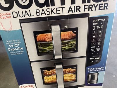Gourmia 11-QT. Dual Basket Air Fryer with Smart Finish & 4-Layer Cooking