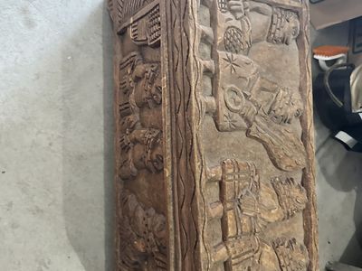 Vintage Hand-Carved African Wooden Chest / Trunk
