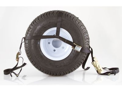 Atv tire tiedown straps, wheel bonnets