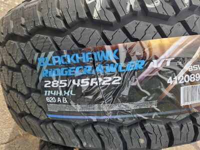 285/45r22 blackhawk ridgecrawler at