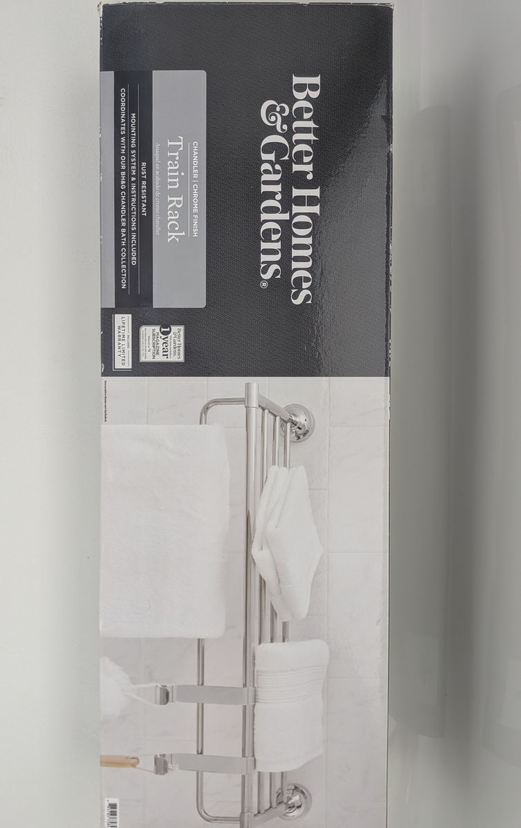 Better Homes & Gardens Chandler Chrome Finish 24" Towel Train Rack NEW