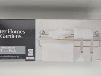 Better Homes & Gardens Chandler Chrome Finish 24" Towel Train Rack NEW