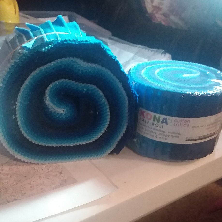 KONA BLUE FABRIC STRIPS....,2 ROLLS...48 STRIPS