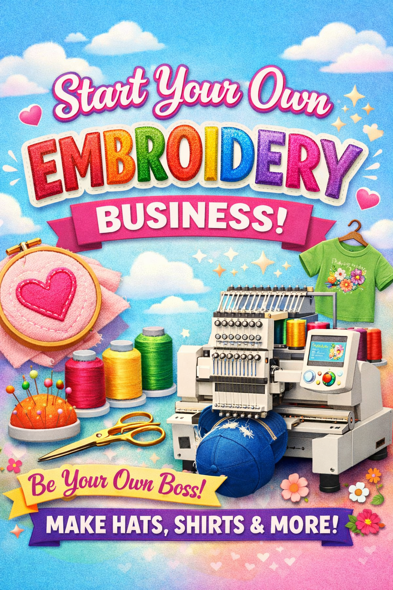 Easy-to-Run 6-Head Ricoma Embroidery Machine | Hats & Apparel