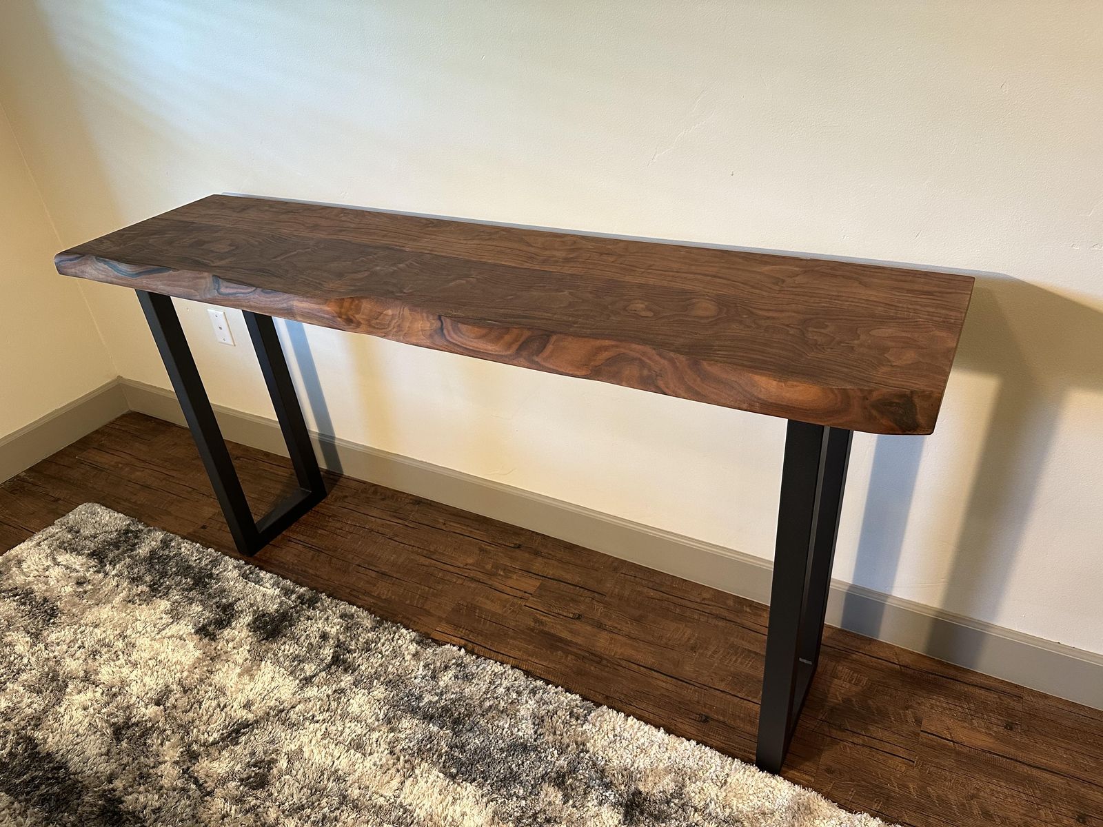 Multifunctional 72" Live Edge Solid Wood Walnut Bar Height - Use as Console, Buffet, Sofa, Dining, or Entryway Table