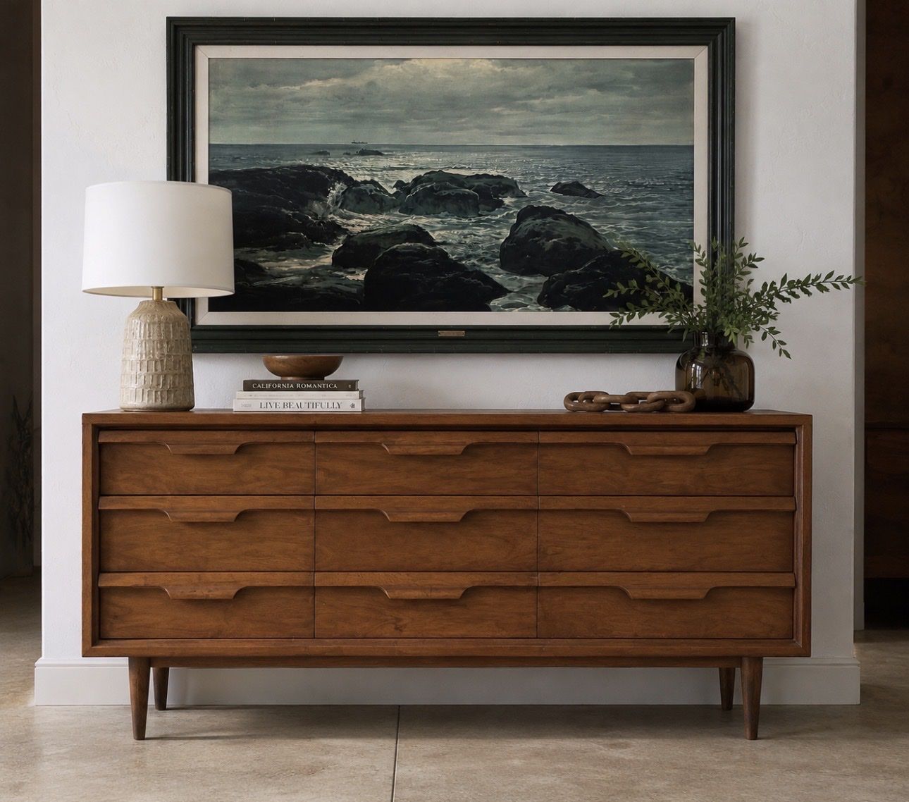 Vintage Bassett Mid-Century Modern 9-Drawer Dresser