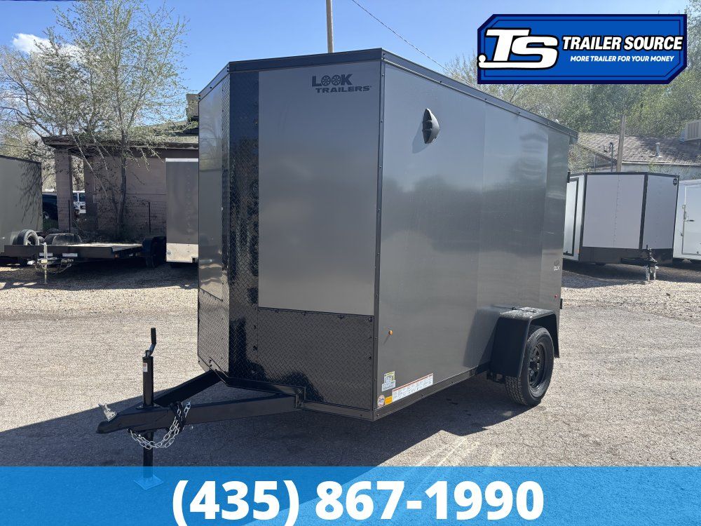6x10 Look ST DLX Enclosed Cargo Trailer - 6'6" Interior - 3.5K GVWR - .080 PolyCor, Black Out Package, Rear Spoiler w/ Load