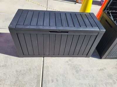 75gal Outdoor Storage Deck Box w/Wheels. Black* Qty-1
