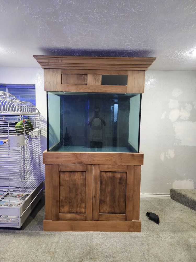 Large Wooden Aquarium Tank with Stand - Glass Fish Tank