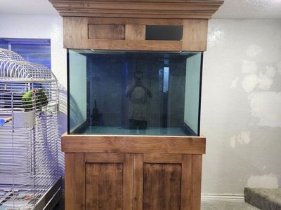 Large Wooden Aquarium Tank with Stand - Glass Fish Tank