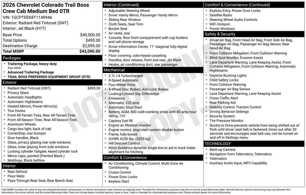 2026 Chevrolet Colorado Trail Boss