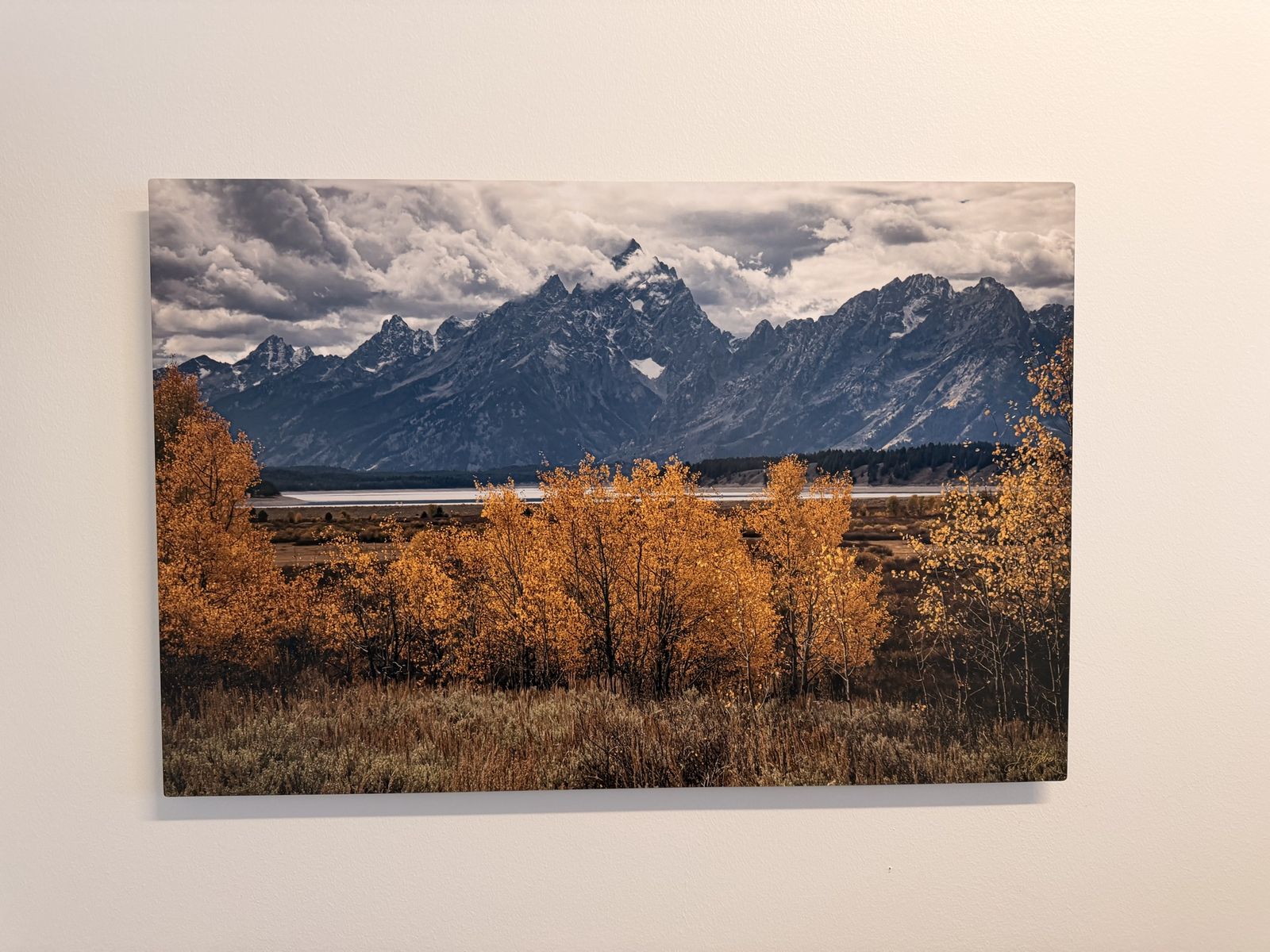 Grand Tetons Mountain Landscape Photography Wall Art Print Autumn Trees 20x30