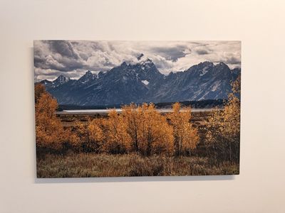 Grand Tetons Mountain Landscape Photography Wall Art Print Autumn Trees 20x30