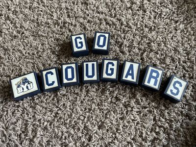 BYU Cougars "GO COUGARS" Wooden Block Set - Team Spirit Decor