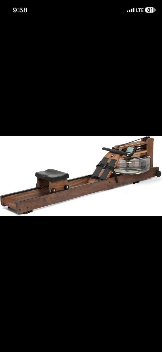 Handcrafted Walnut Water Rowing Machine  w/ S4 BLE