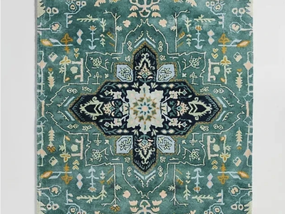 Anthropologie 8'x10' Turquoise Tufted Maribelle Rug