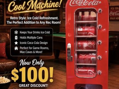 Vintage Coca-Cola Icebox Mini Fridge Beverage Dispenser - Red