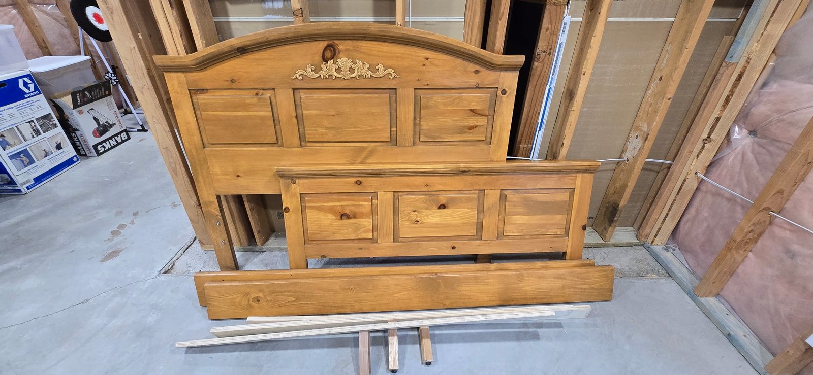 Wooden Full Bed Frame with Headboard and Footboard
