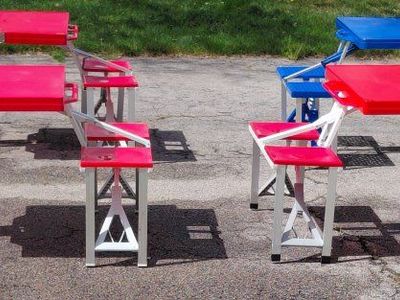 Folding Picnic Camping Tables with Built-in Seats