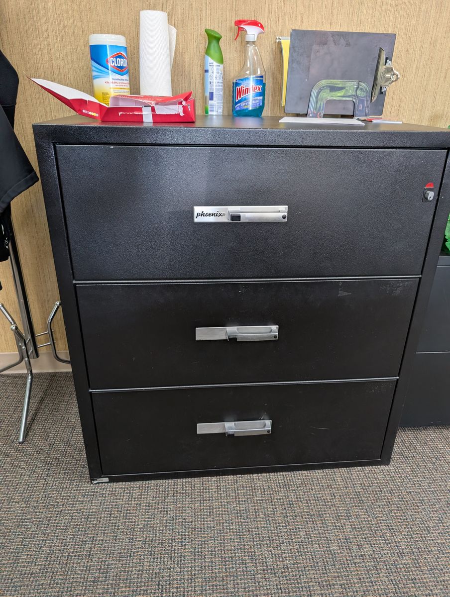 Phoenix fireproof wide Filing cabinet with 3 drawers