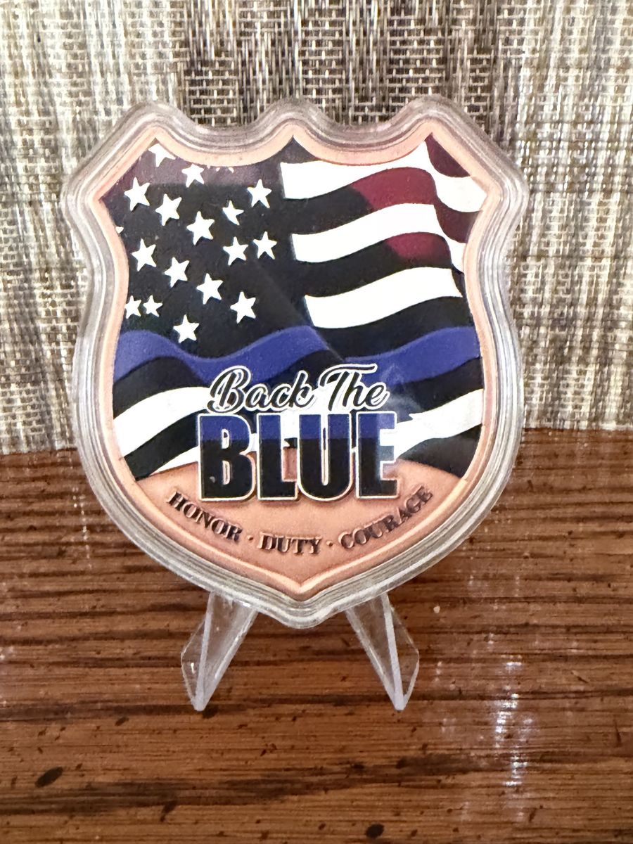 5oz .999 Copper Cu Back The Shield Badge, 5000 Mintage