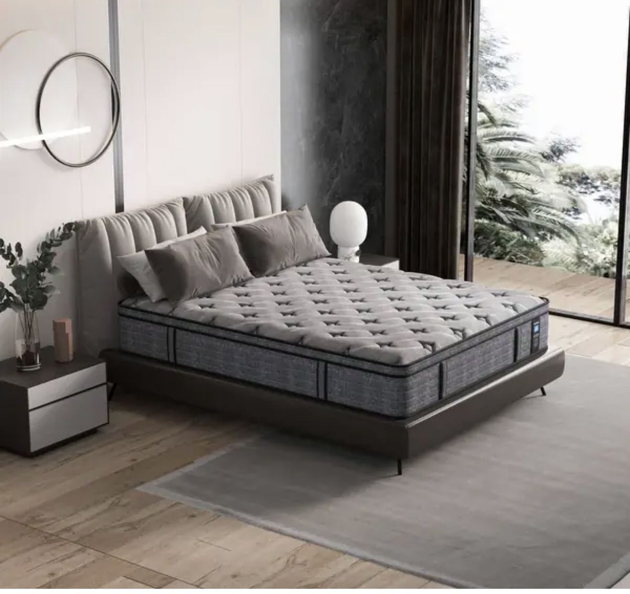 14 inch Euro Top Hybrid King Size Mattress-medium firm