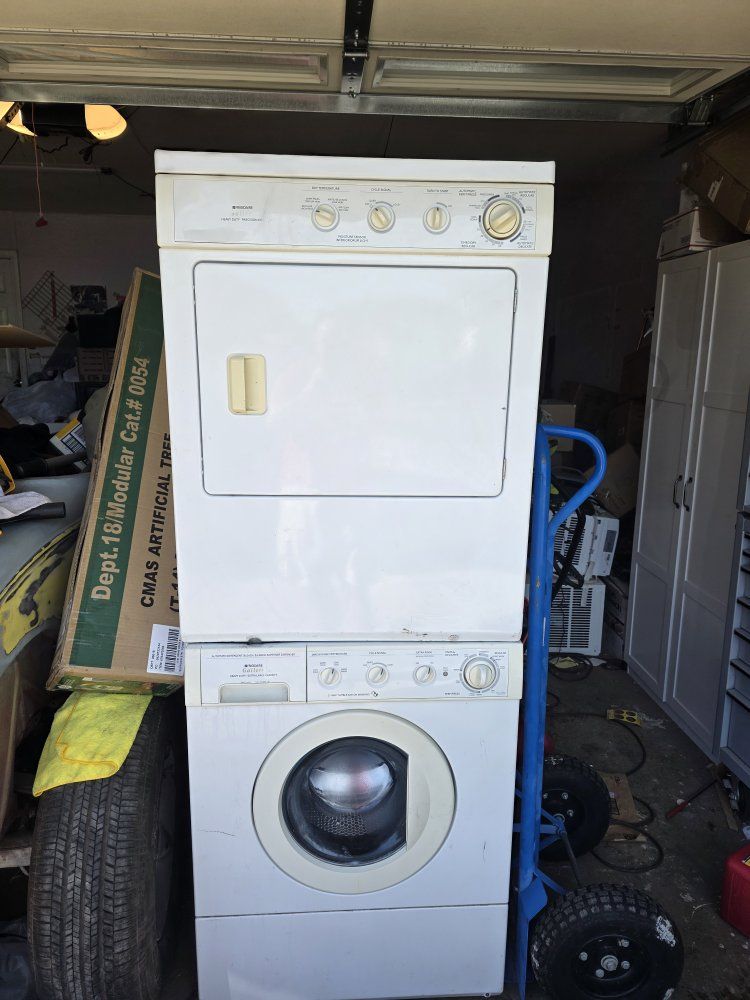 frigidaire Twin Stackable Washer Dryer Combo White/ side by side