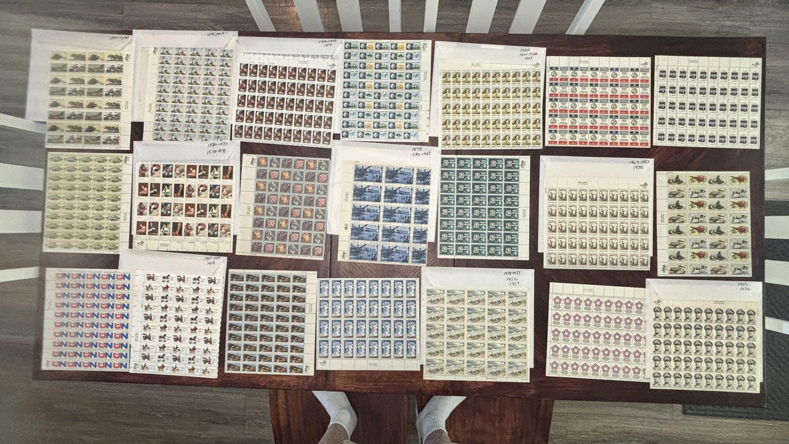Stamp sheets MNH from 1970’s at $2 over face value per sheet.