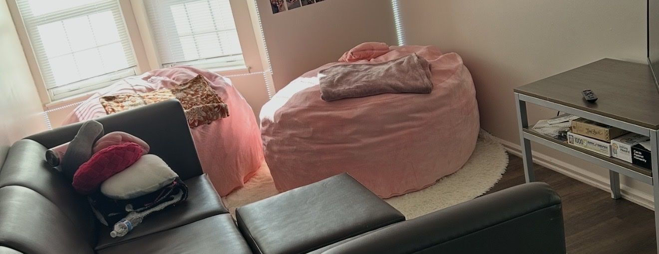 Pink jumbo bean bag