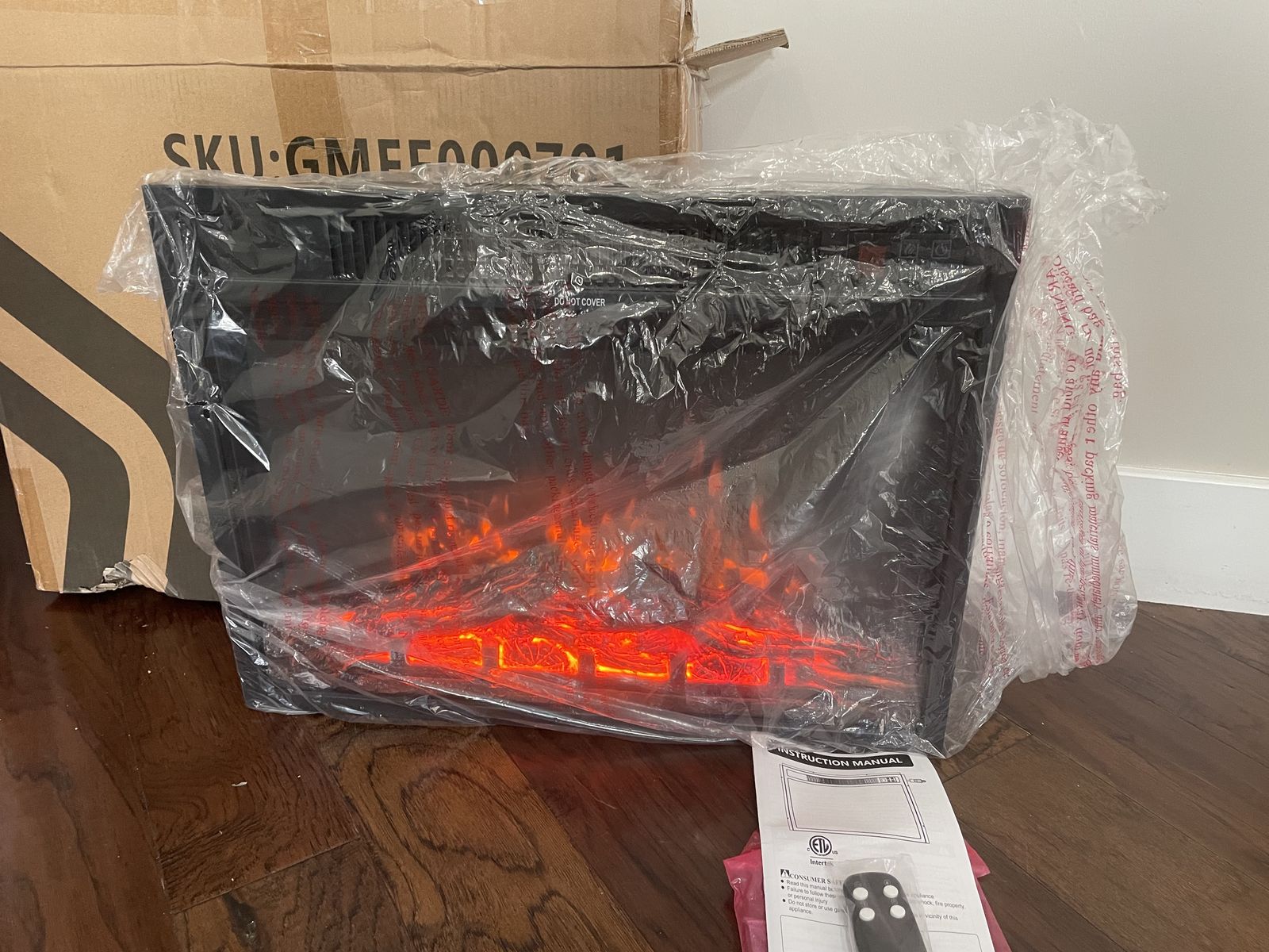 New 23" Electric fireplace insert with remote control