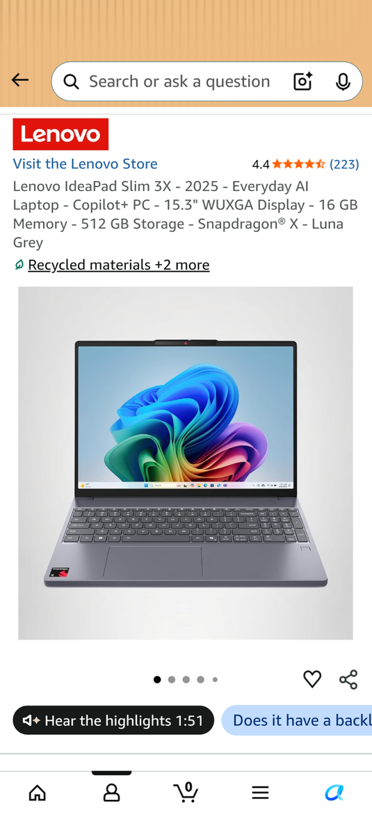 Laptop - Lenovo IdeaPad Slim 3X - 2025