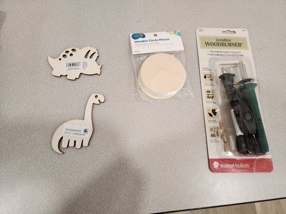 woodburning tool with extra wood.