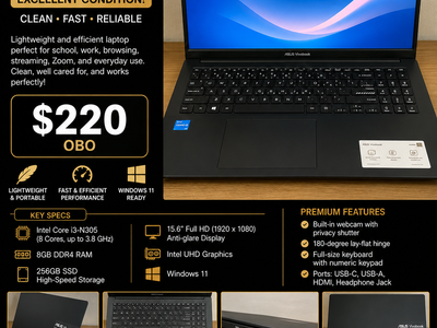 ASUS Vivobook Go 15 E1504GA 15.6" Laptop - Intel i3-N305, 8GB RAM, 256GB SSD