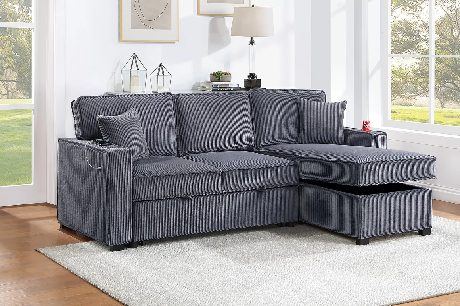 NEW SECTIONAL SOFA-BED with STORAGE BUILT IN