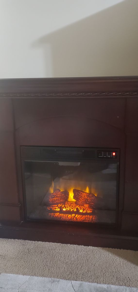 Twin Star Home 23EF020GRA Electric Fireplace w/ Heater & Faux Flames, 23"