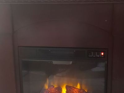 Twin Star Home 23EF020GRA Electric Fireplace w/ Heater & Faux Flames, 23"
